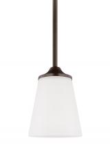 Generation-Seagull 6124501EN3-710 - Hanford traditional 1-light LED indoor dimmable ceiling hanging single pendant light in bronze finis