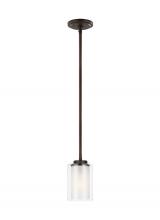 Generation-Seagull 6137301-710 - Elmwood Park traditional 1-light indoor dimmable ceiling hanging single pendant light in bronze fini