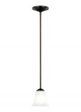 Generation-Seagull 6139001-710 - Emmons traditional 1-light indoor dimmable ceiling hanging single pendant light in bronze finish wit