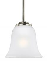 Generation-Seagull 6139001-962 - Emmons traditional 1-light indoor dimmable ceiling hanging single pendant light in brushed nickel si