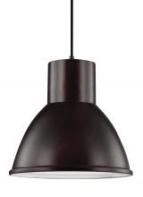 Generation-Seagull 6517401-710 - Division Street contemporary 1-light indoor dimmable ceiling hanging single pendant light in bronze