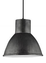 Generation-Seagull 6517401-846 - Division Street contemporary 1-light indoor dimmable ceiling hanging single pendant light in stardus