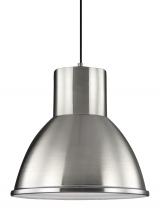 Generation-Seagull 6517401-962 - Division Street contemporary 1-light indoor dimmable ceiling hanging single pendant light in brushed