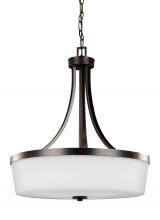 Generation-Seagull 6639103EN3-710 - Hettinger transitional 3-light LED indoor dimmable ceiling pendant hanging chandelier pendant light