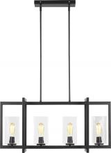 Generation-Seagull 6641504-112 - Mitte transitional 4-light indoor dimmable linear island ceiling pendant hanging chandelier light in