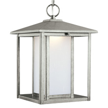 Generation-Seagull 6902997S-57 - Hunnington contemporary 1-light outdoor exterior led outdoor pendant in weathered pewter grey finish