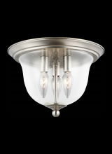 Generation-Seagull 7514503-962 - Belton transitional 3-light indoor dimmable ceiling flush mount in brushed nickel silver finish with