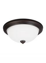 Generation-Seagull 77264EN3-710 - Geary transitional 2-light LED indoor dimmable ceiling flush mount fixture in bronze finish with sat