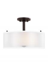 Generation-Seagull 7737302-710 - Elmwood Park traditional 2-light indoor dimmable ceiling semi-flush mount in bronze finish with sati