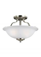 Generation-Seagull 7739002-962 - Emmons traditional 2-light indoor dimmable ceiling semi-flush mount in brushed nickel silver finish