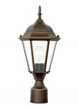 Generation-Seagull 82938-71 - Bakersville traditional 1-light outdoor exterior post lantern in antique bronze finish with clear be