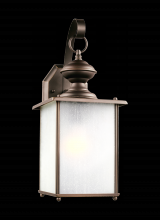 Generation-Seagull 84580-71 - Jamestowne transitional 1-light large outdoor exterior wall lantern in antique bronze finish with fr