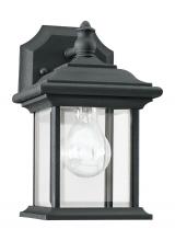 Generation-Seagull 85200-12 - Wynfield traditional 1-light outdoor exterior wall lantern sconce downlight in black finish with cle