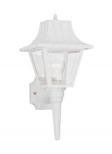 Generation-Seagull 8720-15 - Polycarbonate Outdoor traditional 1-light outdoor exterior medium wall lantern sconce in white finis