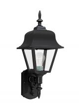 Generation-Seagull 8765-12 - Polycarbonate Outdoor traditional 1-light outdoor exterior large wall lantern sconce in black finish