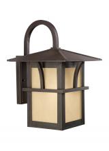 Generation-Seagull 88882-51 - Medford Lakes transitional 1-light outdoor exterior large wall lantern sconce in statuary bronze fin