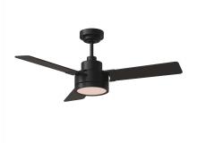 Generation-Seagull 3JVR44MBKD - Jovie 44" Dimmable Indoor/Outdoor Integrated LED Indoor Midnight Black Ceiling Fan with Light Ki