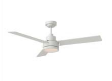 Generation-Seagull 3JVR52RZWD - Jovie 52" Dimmable Indoor/Outdoor Integrated LED Matte White Ceiling Fan with Light Kit Wall Con