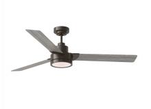 Generation-Seagull 3JVR58AGPD - Jovie 58" Dimmable Indoor/Outdoor Integrated LED Aged Pewter Ceiling Fan with Light Kit, Handhel