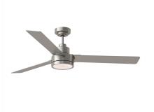 Generation-Seagull 3JVR58BSD - Jovie 58" Dimmable Indoor/Outdoor Integrated LED Brushed Steel Ceiling Fan with Light Kit, Handh