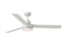 Generation-Seagull 3JVR58RZWD - Jovie 58" Dimmable Indoor/Outdoor Integrated LED Matte White Ceiling Fan with Light Kit, Handhel