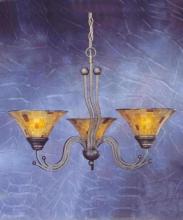 Toltec Company 223-BRZ-703 - Three Light Bronze Penshell Resin Shade Up Chandelier