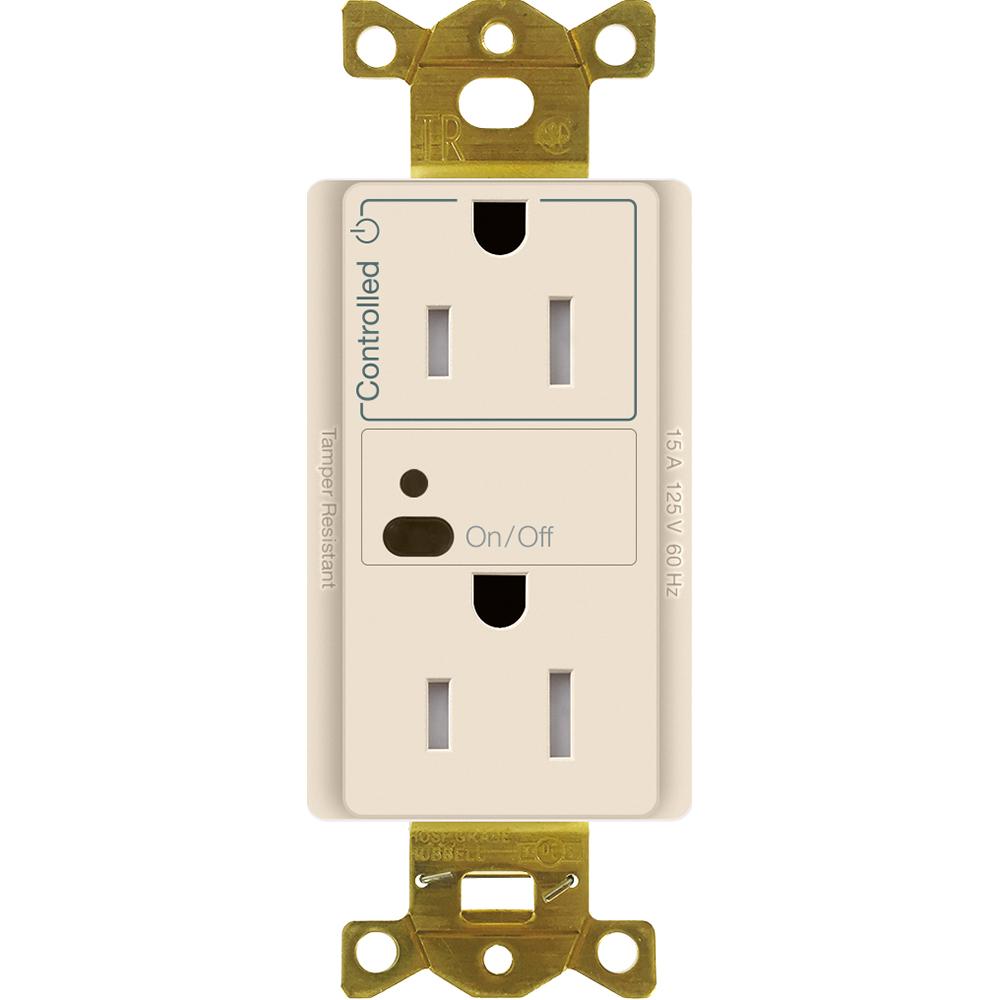 15A SPLIT RF RECEPTACLE LIGHT ALMOND