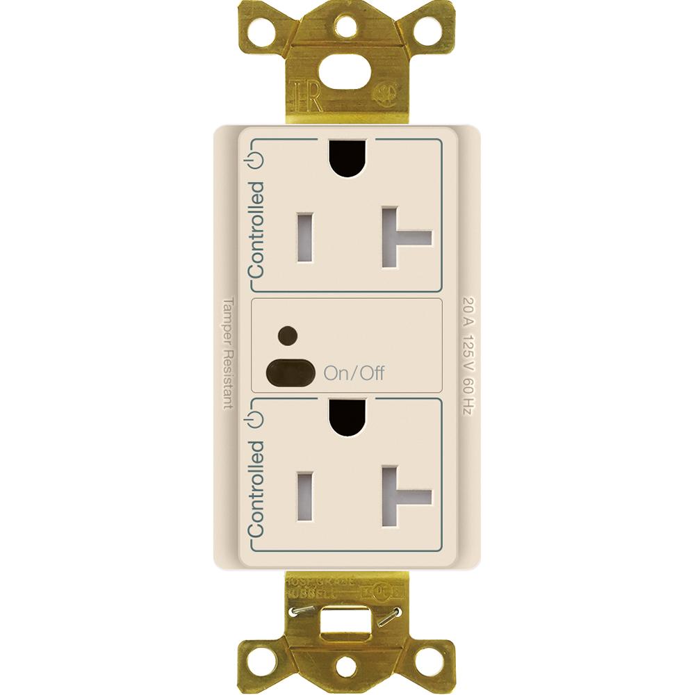 20A DUPLEX RF RECEPTACLE LIGHT ALMOND