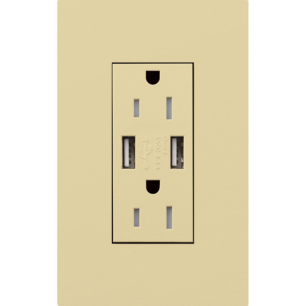 DUPLEX 15A TR DUAL USB RECEPT IV NO FP