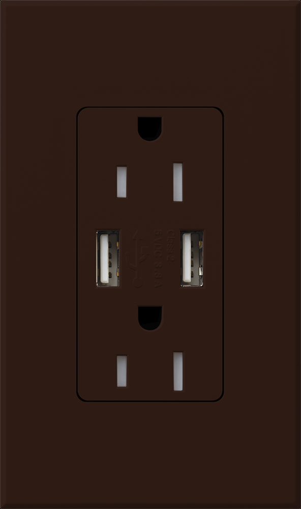 NT 15A USB TAMPER RESIST BROWN