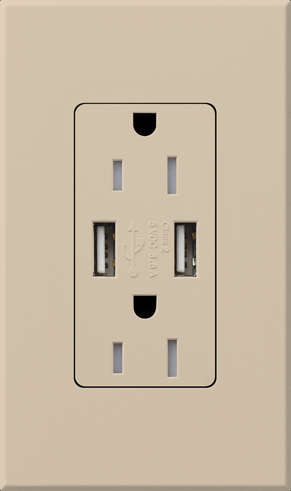 NT 15A USB TAMPER RESIST TAUPE