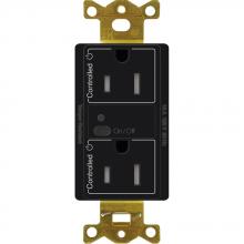 Lutron Electronics CAR2S-15-DTR-BL - 15A DUPLEX RF RECEPTACLE BLACK