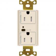 Lutron Electronics CAR2S-15-DTR-LA - 15A DUPLEX RF RECEPTACLE LIGHT ALMOND