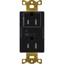 Lutron Electronics CAR2S-15-STR-BL - 15A SPLIT RF RECEPTACLE BLACK