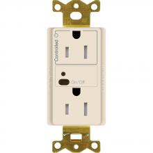 Lutron Electronics CAR2S-15-STR-LA - 15A SPLIT RF RECEPTACLE LIGHT ALMOND