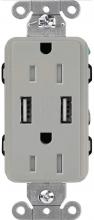 Lutron Electronics CAR-15-UBTR-GR - CA 15A USB TAMPER RESIST GRAY