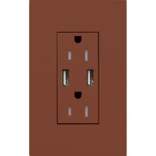 Lutron Electronics LTR-F15-UBTR-SI - DUPLEX 15A TR DUAL USB RECEPTACLE SI FP