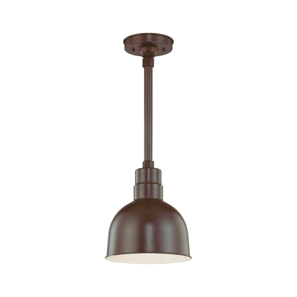 R Series 1-Light Stem Hung Deep Bowl Shade Architectural Bronze