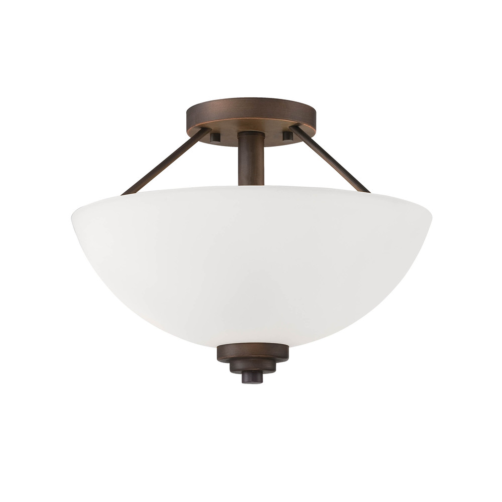 Durham 2-Light Semi-Flush Ceiling Mount Rubbed Bronze