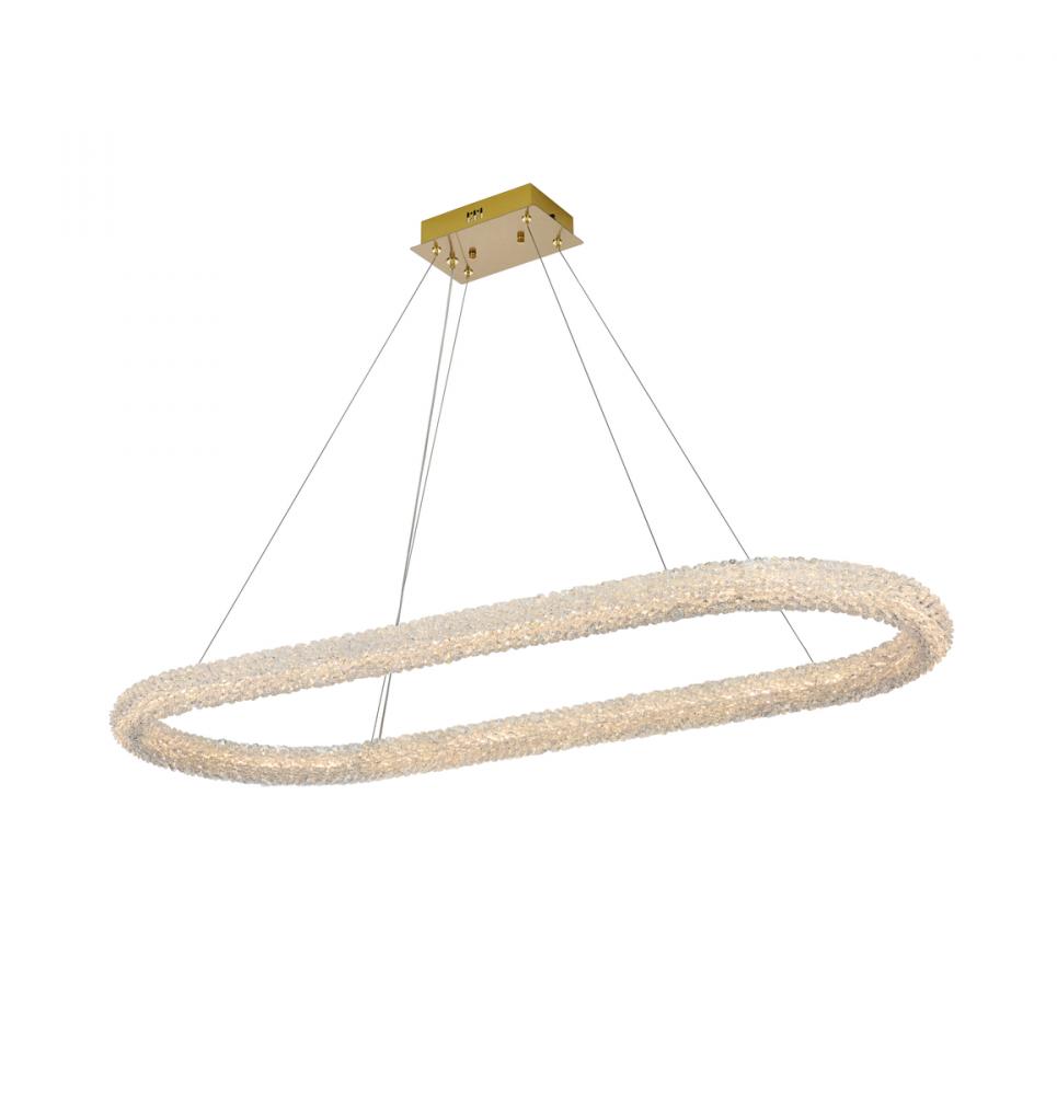 Bowen 51 Inch Adjustable LED Chandelier in Satin Gold