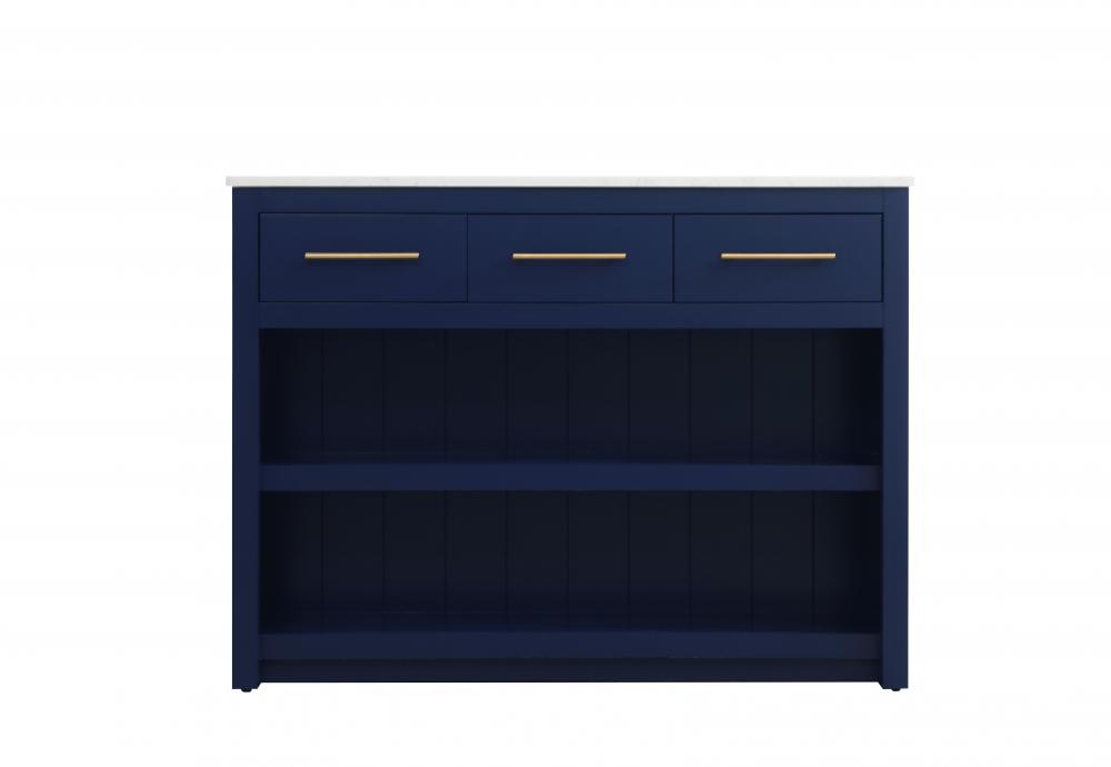 48 inch Kitchen Island in Blue