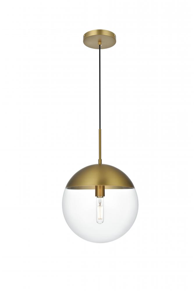 Eclipse 12 Inch Pendant Clear Shade in Chrome