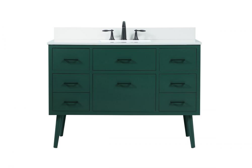 48 inch bathroom vanity in Green with backsplash