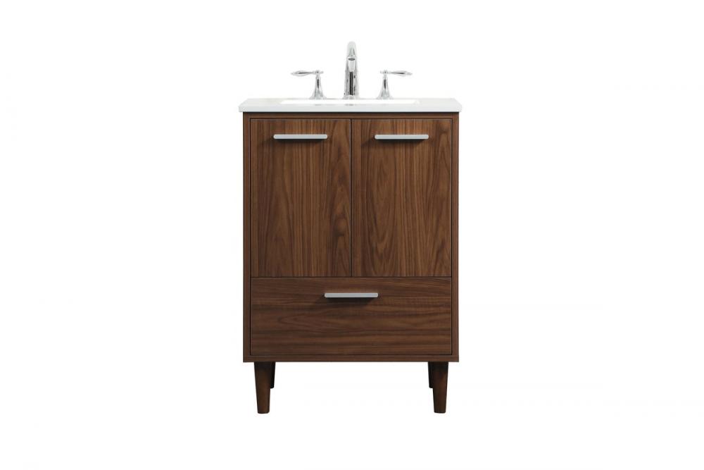 24 Inch Bathroom Vanity in Walnut