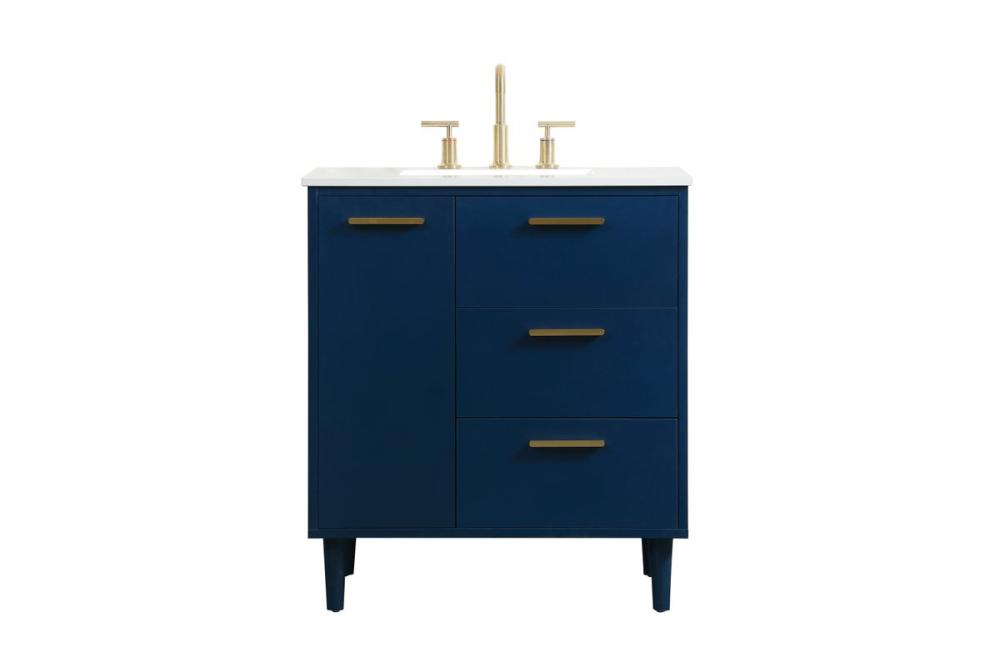 30 Inch Bathroom Vanity in Blue