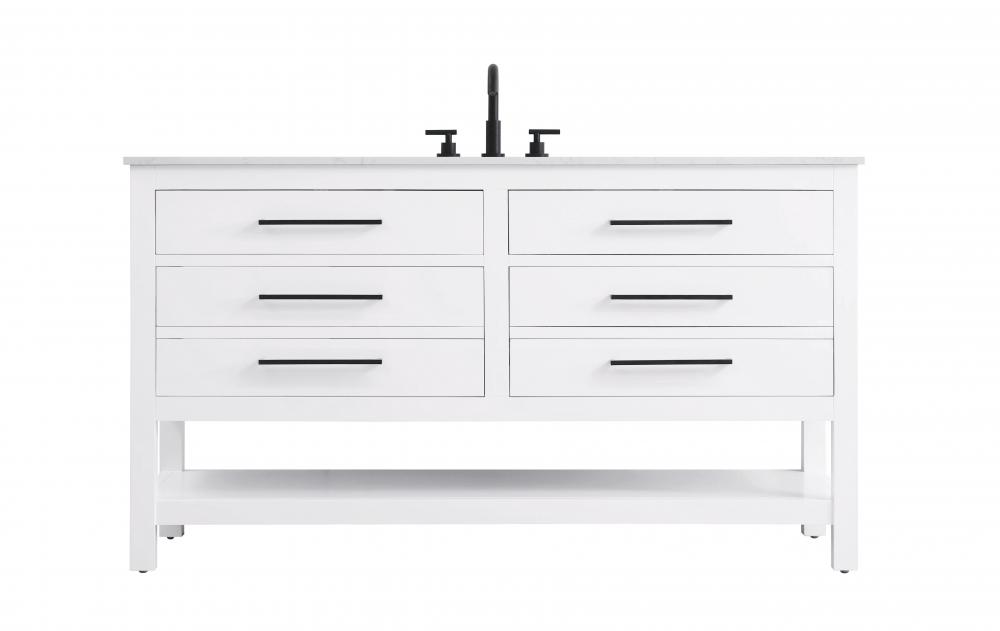 60 inch Single Bathroom Vanity in White