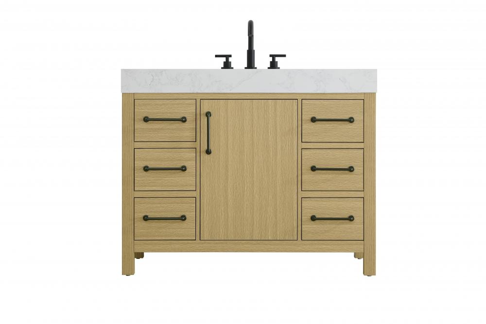 42 inch Single Bathroom Vanity In Honey Brown