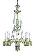 Elegant 8908D32GT-GT/EC - Majestic 8 light Golden Teak Chandelier Golden Teak (Smoky) Elegant Cut Crystal