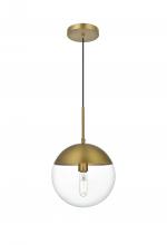 Elegant LD6033SG - Eclipse 10 Inch Pendant Clear Shade in Chrome