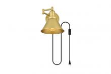 Elegant LD7331W7BRA - Jair 1 Light Brass Swing Arm Plug in Wall Sconce